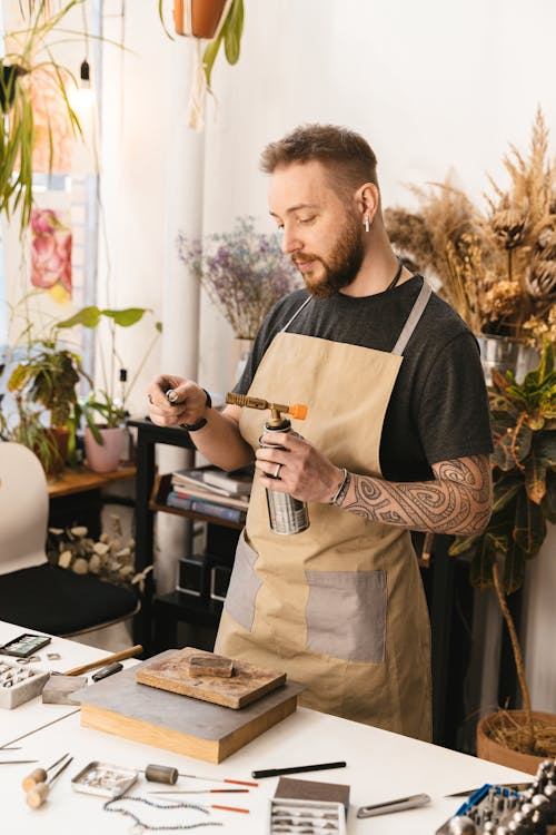 man at work in workshop