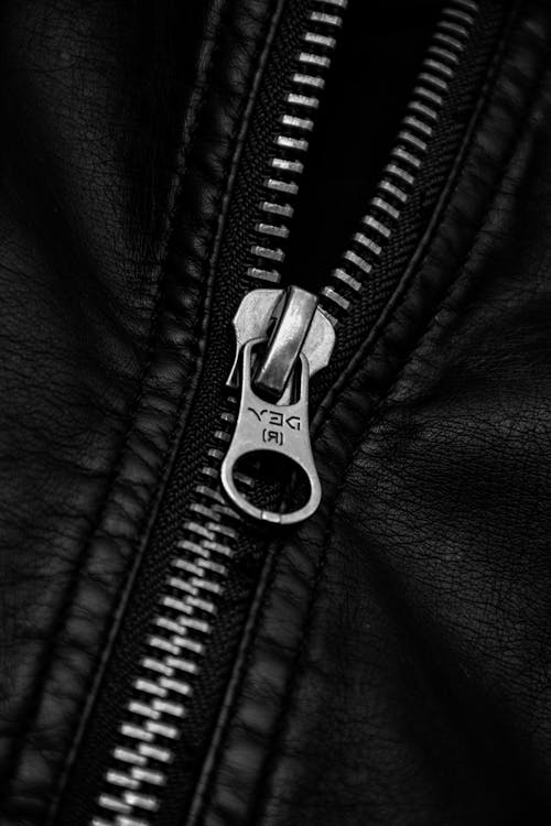 a leather jacket zipper