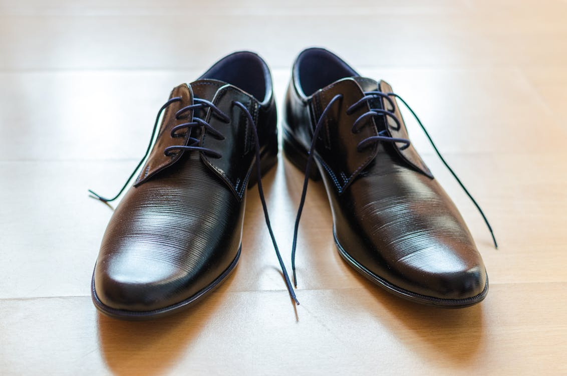 A pair of leather shoes