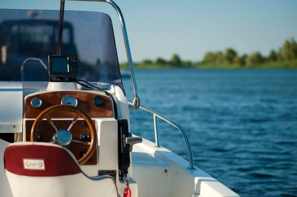 Steering wheel of a boat