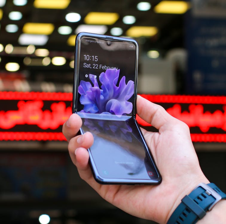 A foldable smartphone