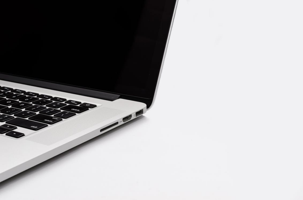 A view of the foldable mechanism in a laptop