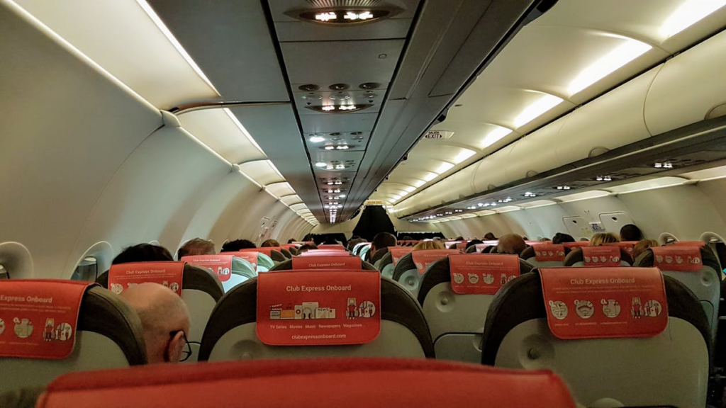 Interior of an airplane
