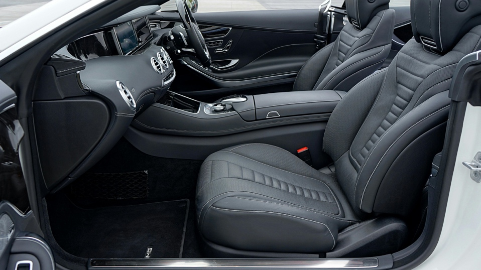Car interior featuring synthetic leather finished with water-based PU coating