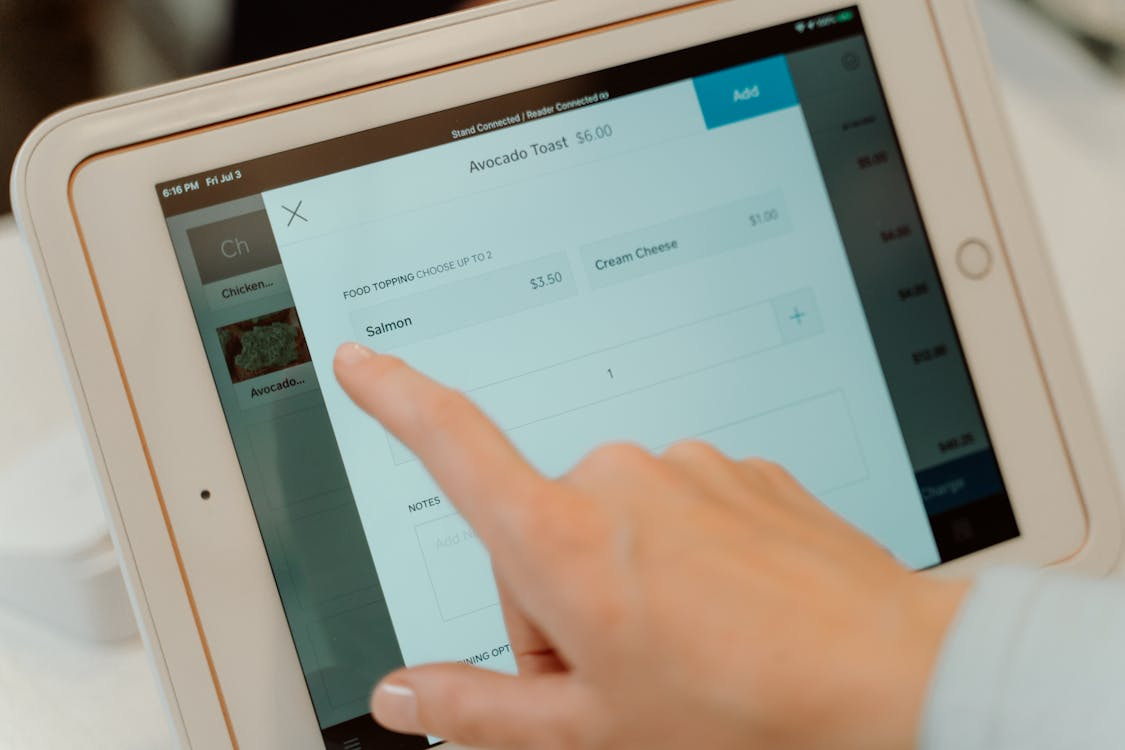 a person using a touchscreen device