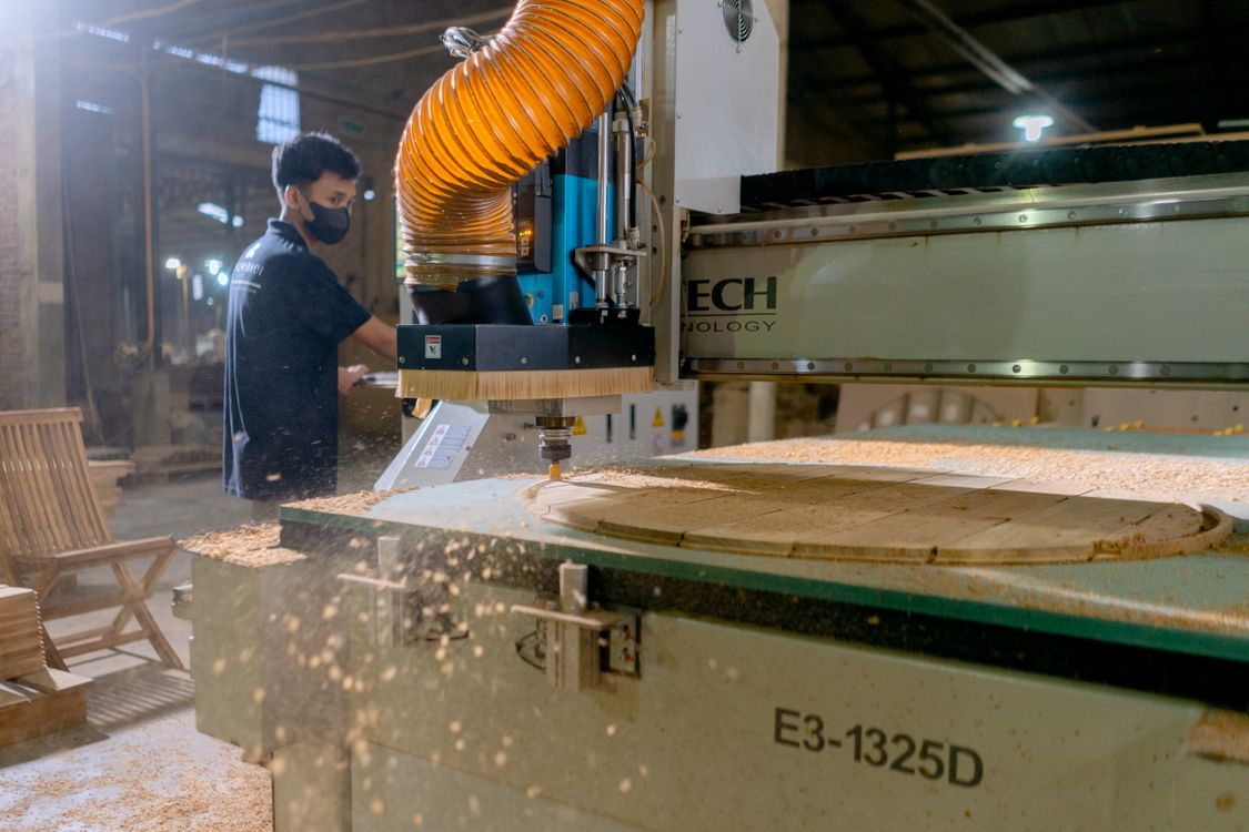 A person working in a factory