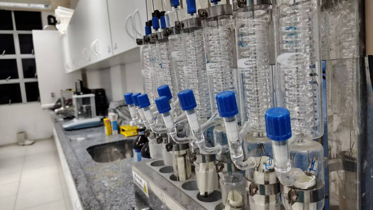 Glass condensers in a lab