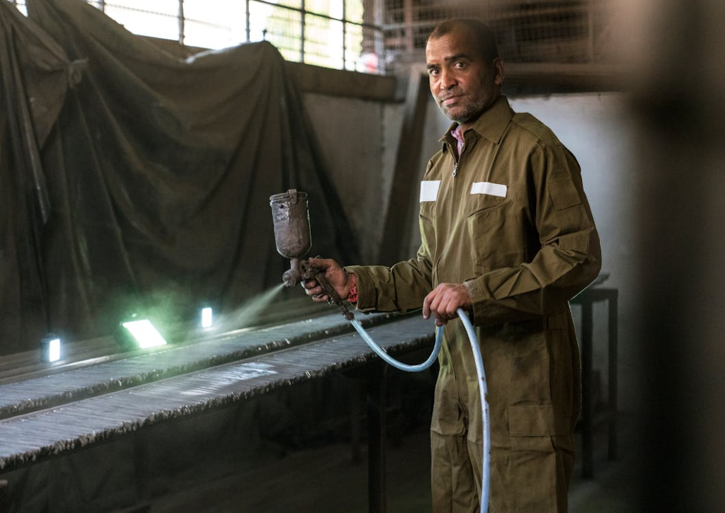 A man working with polyurethane dispersions