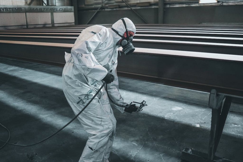 A person coating metal with WPUs
